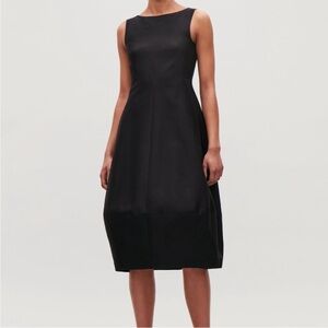 COS Cotton-Silk Cocoon Dress Black Size 6
